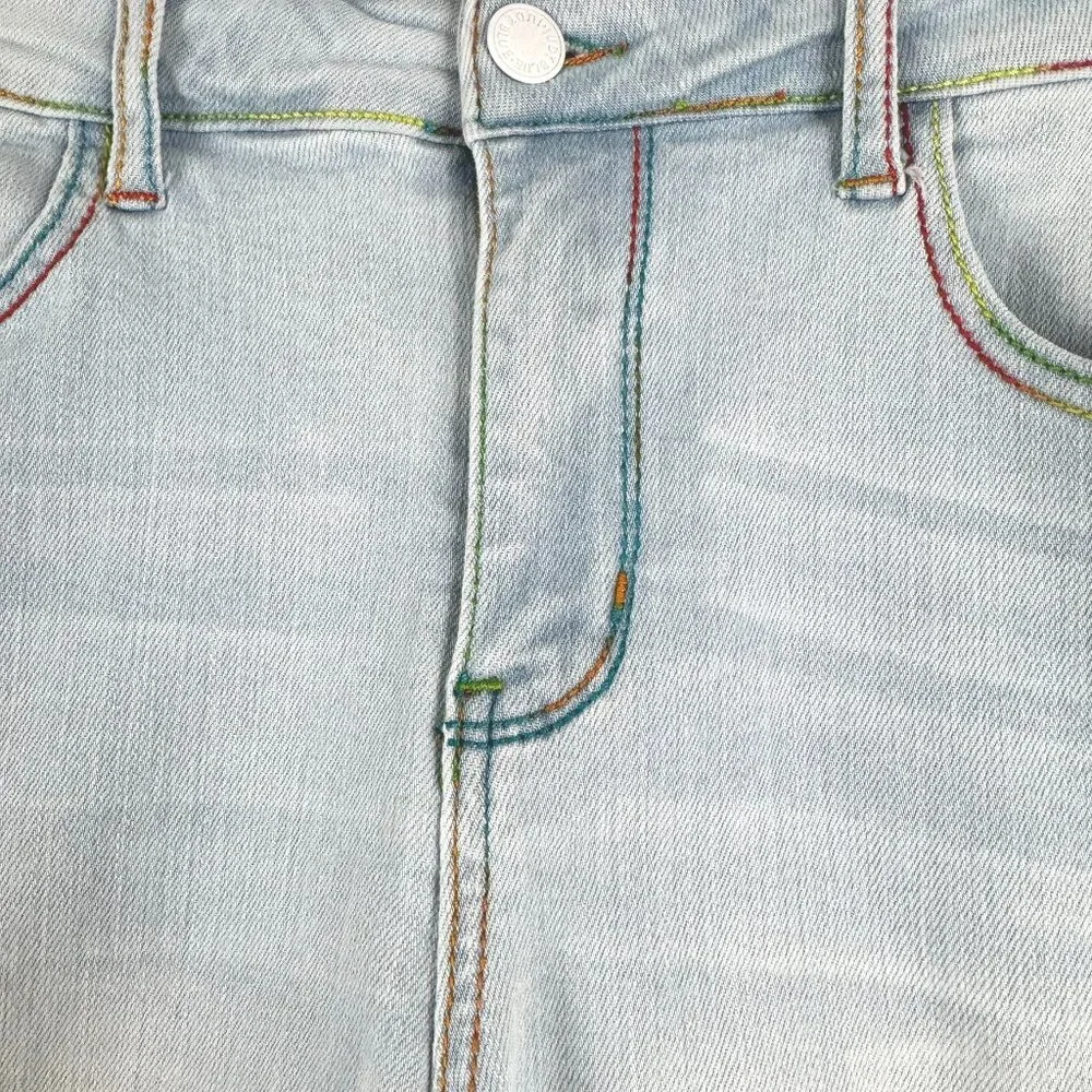 Judy Blue Rainbow Thread Shorts Womens Large Cotton Blend Stretch‎ SS-2194